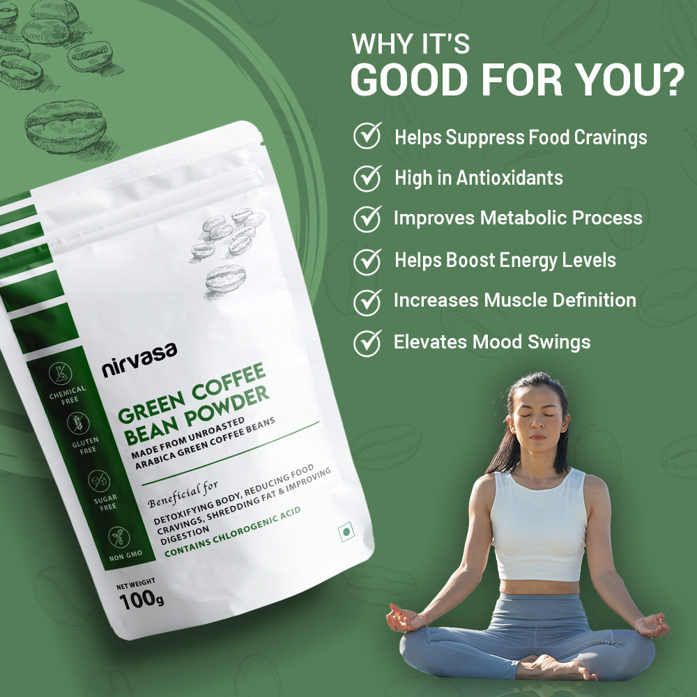 Buy Arabica Green Coffee Beans Powder Online at Best Price in India NIRVASA
