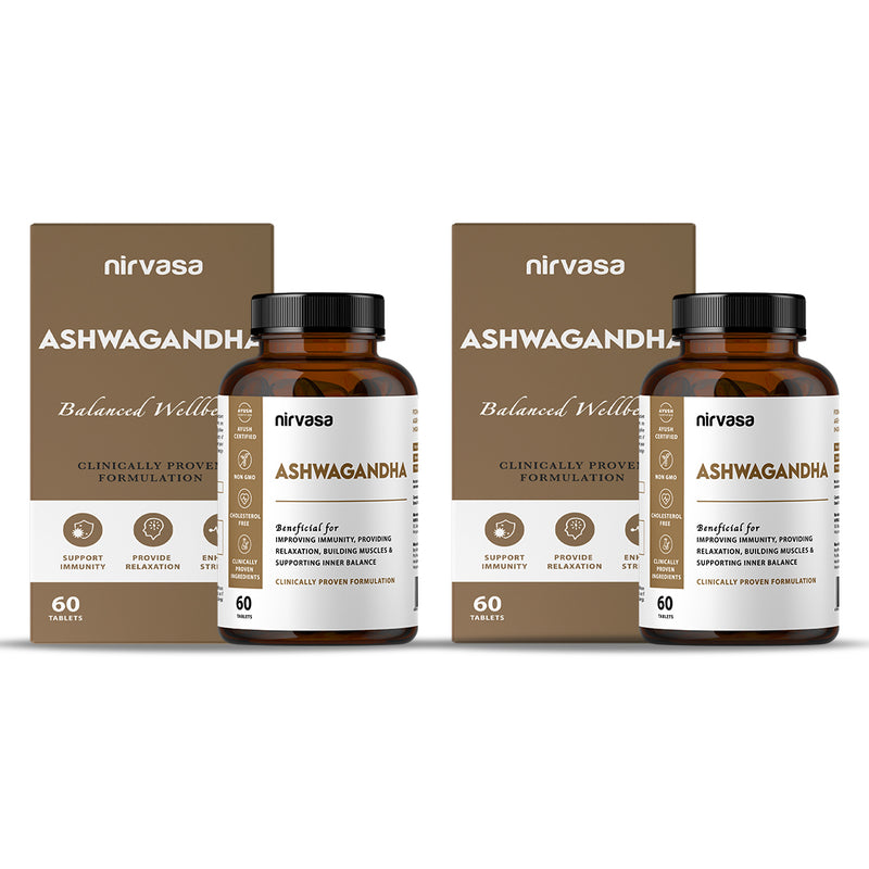 Nirvasa Ashwagandha Tablets 60 Tabs ( Buy 1 & Get 1)