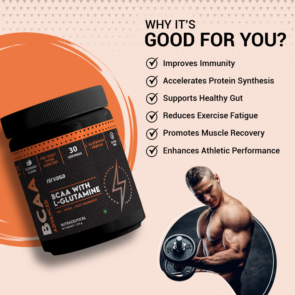 Buy BCAA Glutamine Supplement in India BCAA Advanced Protein Powder